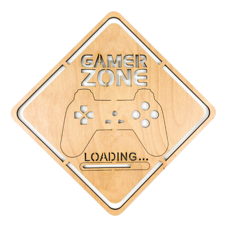 Dřevěná dekorace Gamer Zone