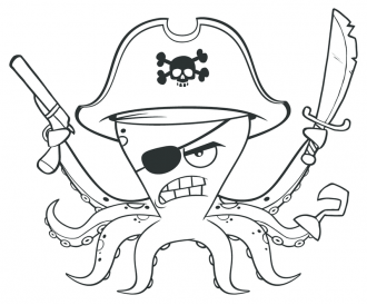 Samolepka Chobotnice pirát