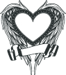 Samolepka Srdce s křídly