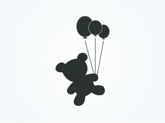 Samolepka Medvídek s balonky