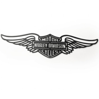 Dřevěná dekorace Harley Davidson křídla černá