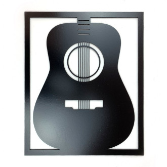 Dřevěná dekorace Kytara černá