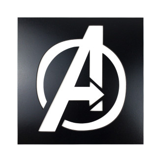 Dřevěná dekorace Symbol Avengers černá