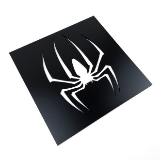 Dřevěná dekorace Symbol Spidermana černá