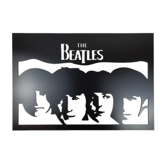 Dřevěná dekorace The Beatles černá
