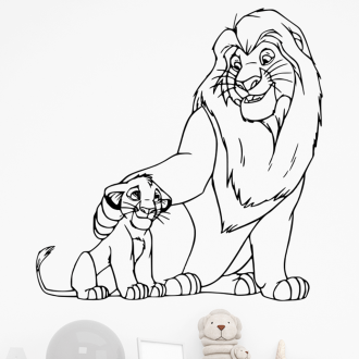 Samolepka Lví král Mufasa a Simba