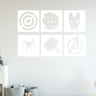 Samolepka Sada znaků Avengers 6ks