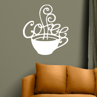 Samolepka Šálek kávy fantazie