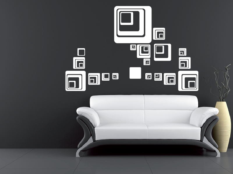 Samolepka na zeď Čtverce