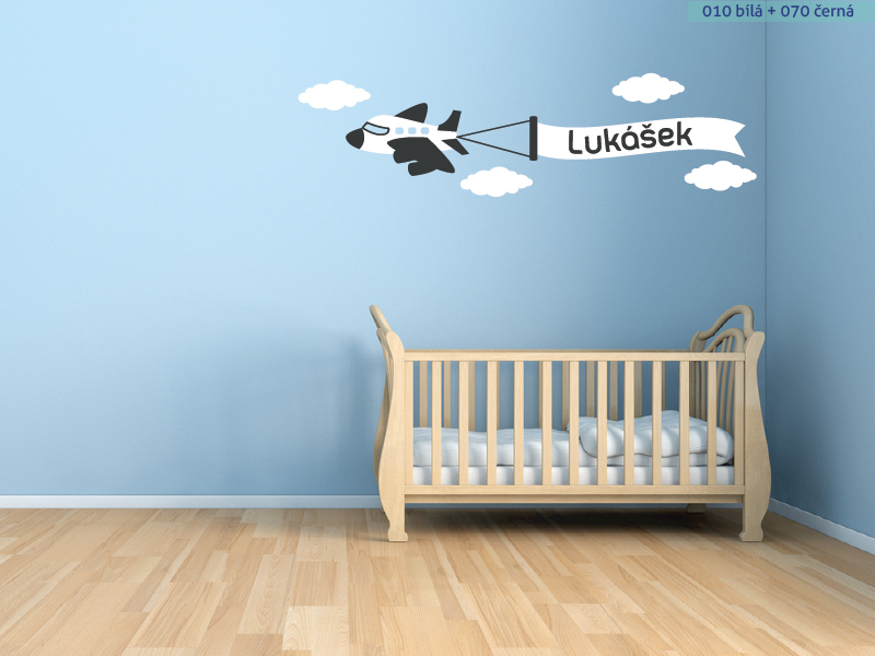 Samolepka na zeď Letadlo se jménem