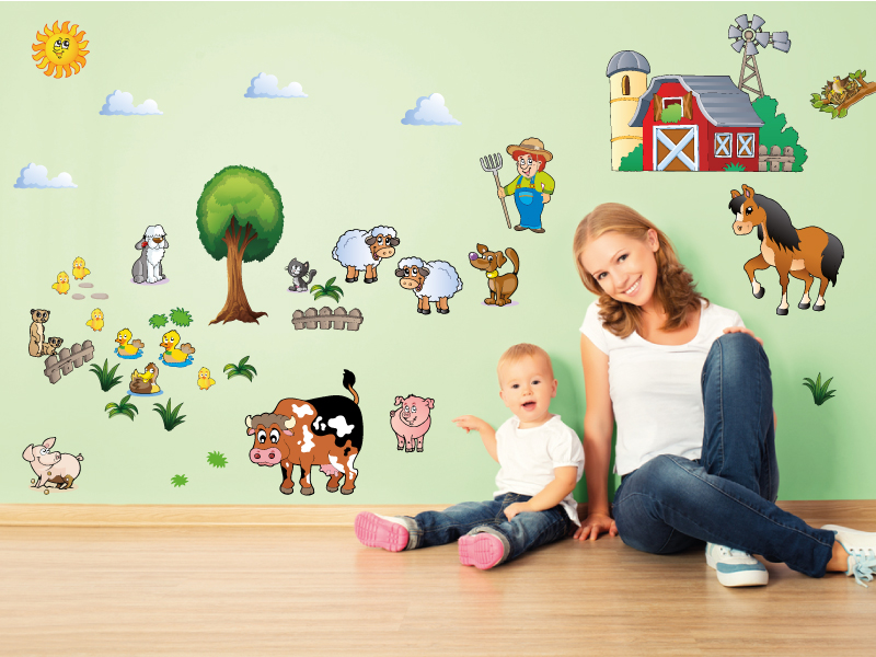 Samolepka na zeď Velká sada Farma