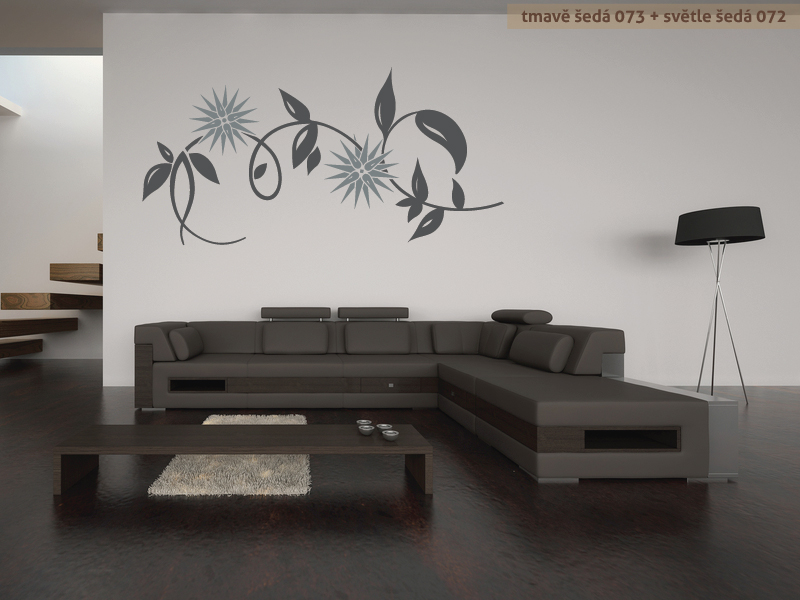 Samolepka na zeď Dekorační bodlák dvoubarevný