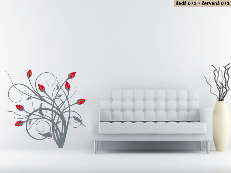 Samolepka na zeď Keřík růží