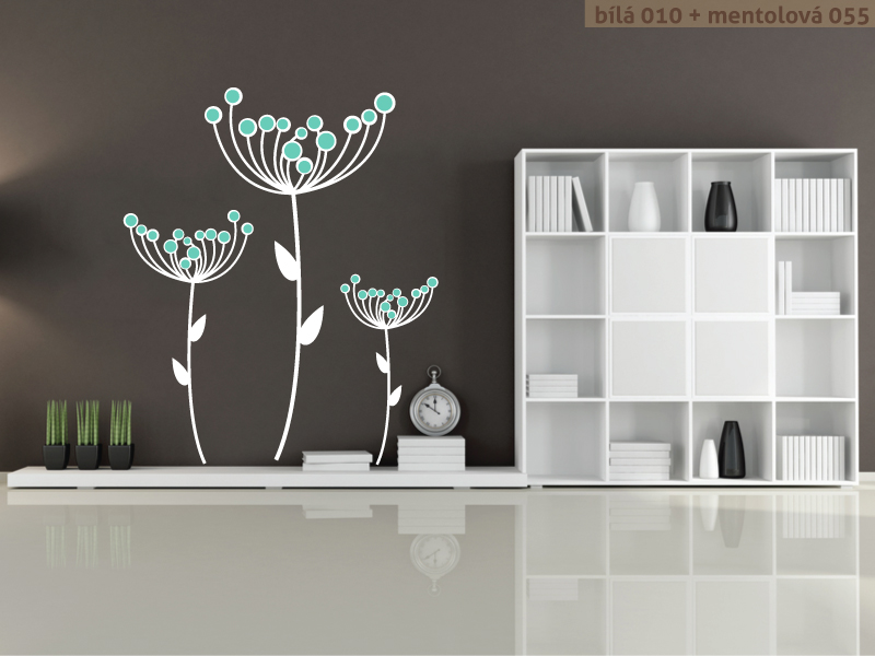 Samolepka na zeď Suché květy v2