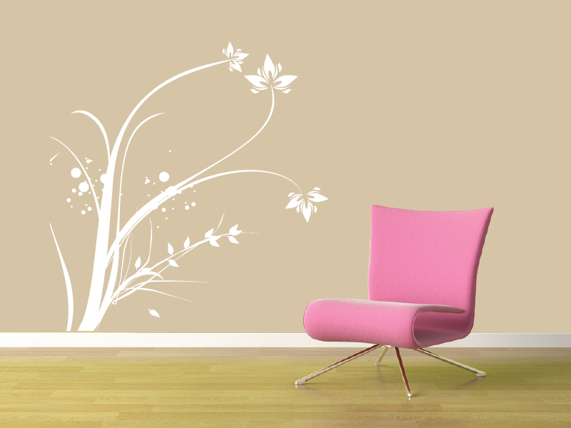 Samolepka na zeď Vysoký květinový motiv 2