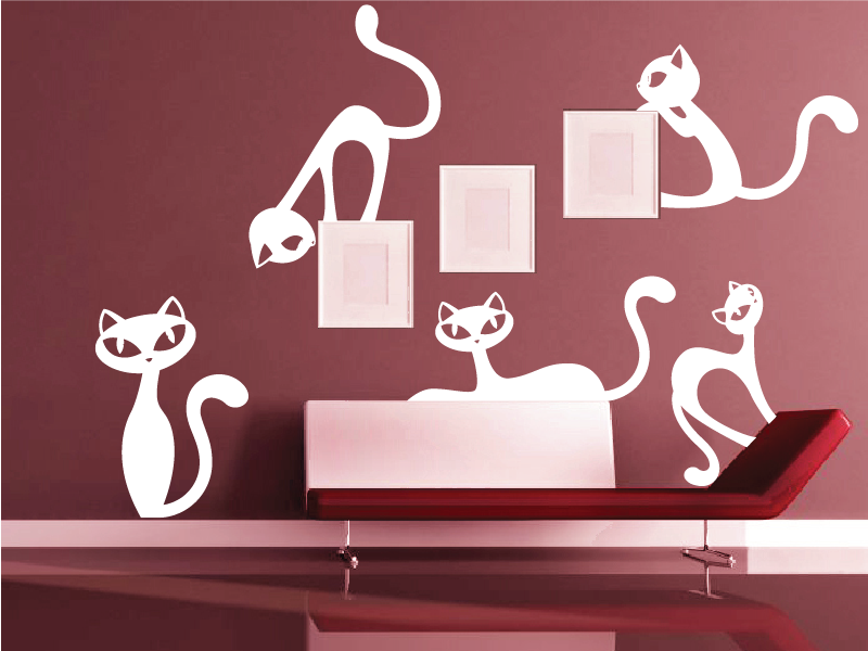 Samolepka na zeď Kočky