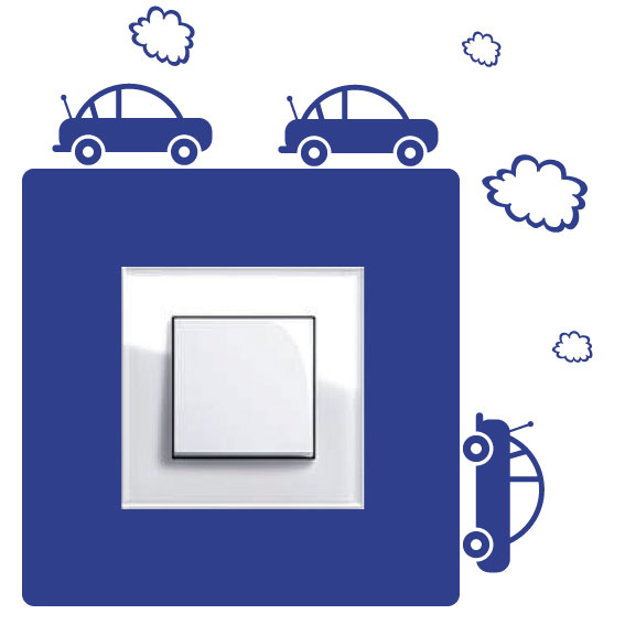 Samolepka na vypínač Auta