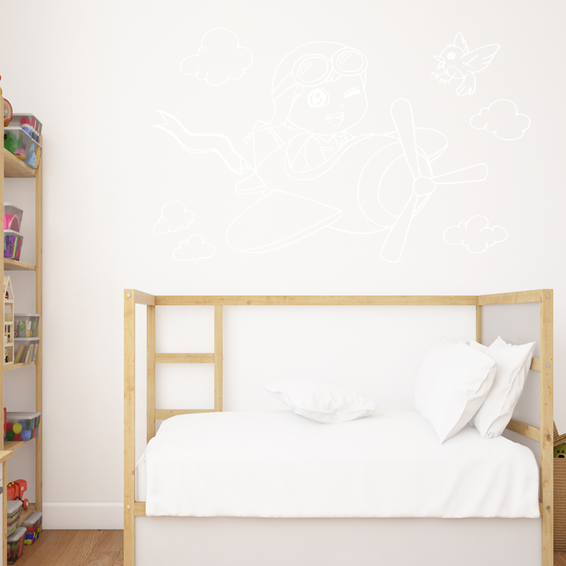 Samolepka Chlapeček v letadle