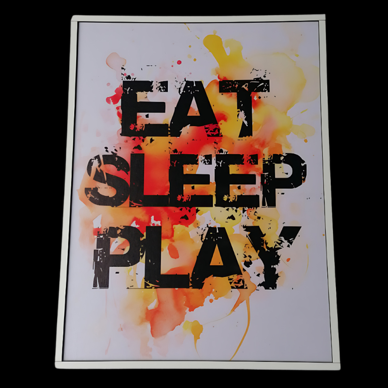 Obraz na plátne v ráme - Nápis EAT, SLEEP, PLAY - 30 x 40 cm