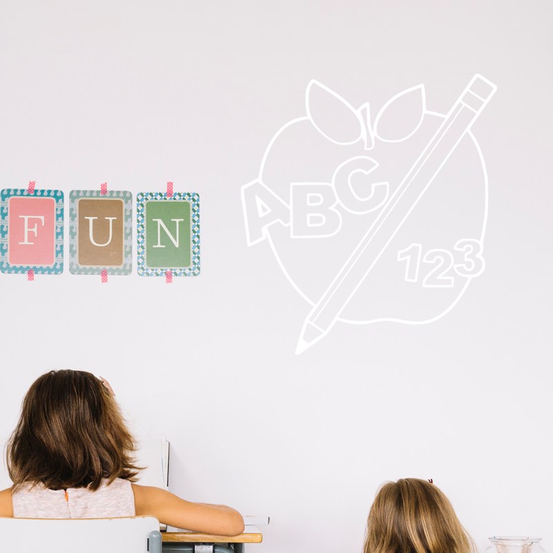 Samolepka Jablko s tužkou