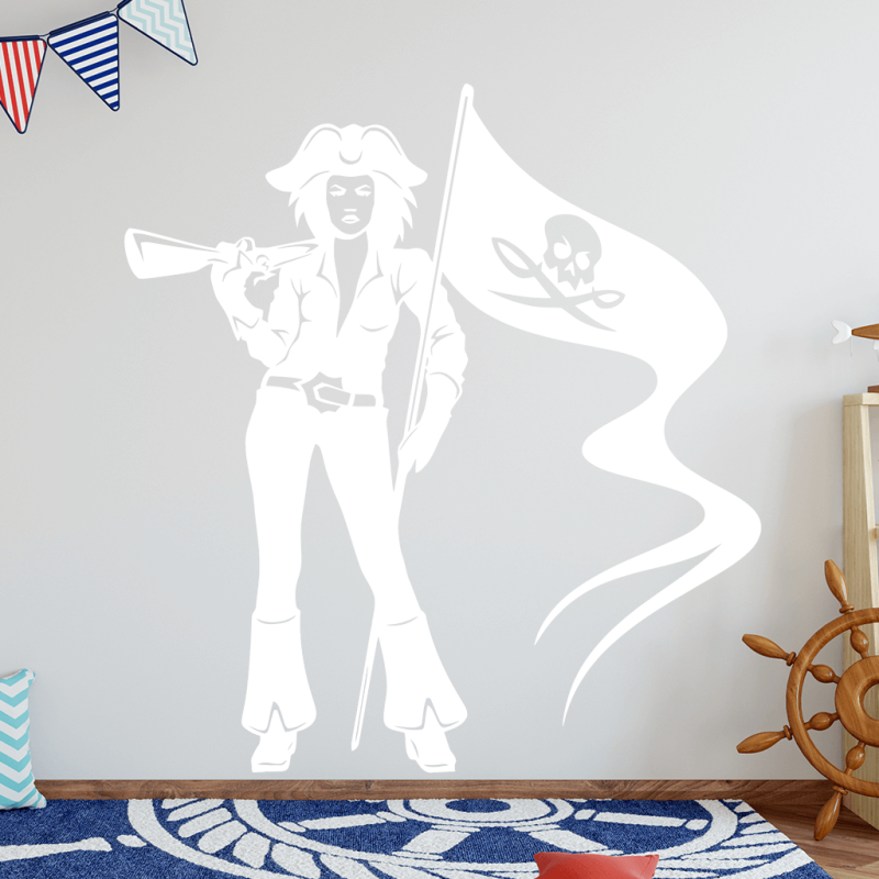 Samolepka Pirátka s vlajkou