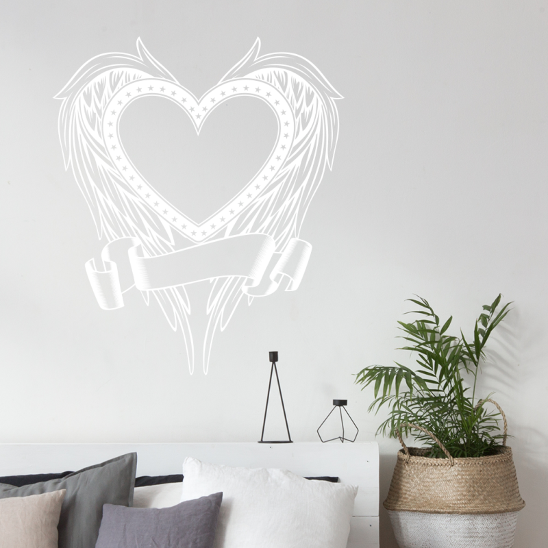 Samolepka Srdce s křídly