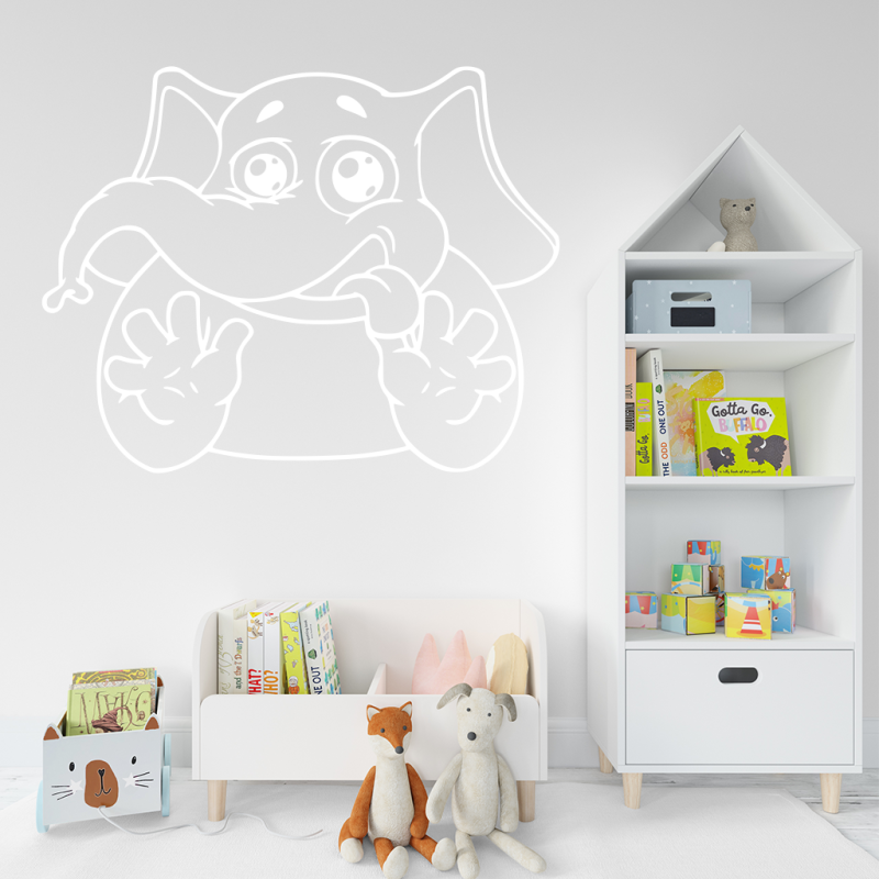 Samolepka Slon s vypláznutým jazykem