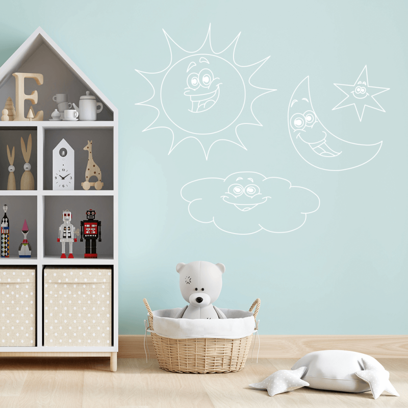 Samolepka Sluníčko, mráček a měsíček