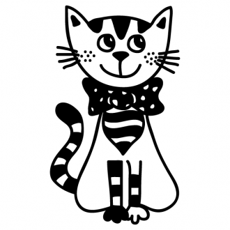 Samolepka Kočička s mašlí