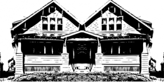 Samolepka Chata u jezera