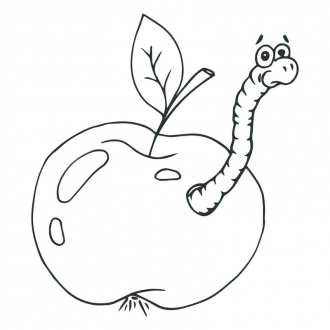 Samolepka Jablko s červem