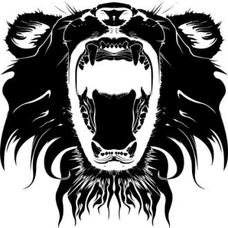 Samolepka Řvoucí medvěd