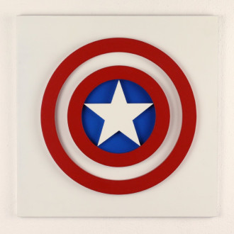3D Dřevěná dekorace symbol Kapitán Amerika