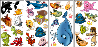 Samolepky na zeď Sada podmořský svět