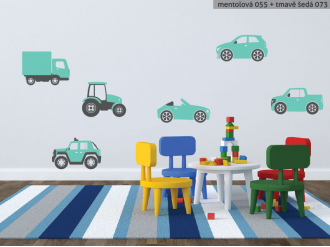 Samolepka na zeď Autíčka