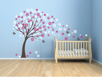 Samolepka na zeď Dětský jarní strom