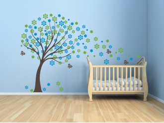 Samolepka na zeď Dětský jarní strom