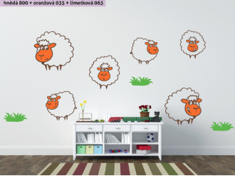 Samolepka na zeď Ovečky