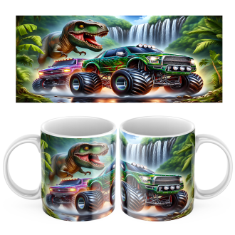 Keramický hrníček Dinosaurus a Monster Truck 450ml