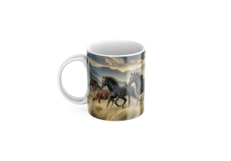 Keramický hrníček Koně a Hory 450ml