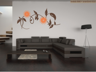 Samolepka na zeď Dekorační bodlák dvoubarevný