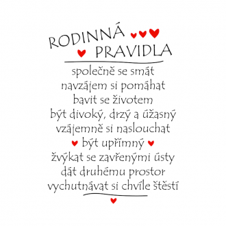 Samolepka Rodinná pravidla