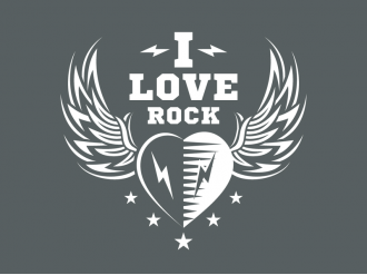 Samolepka I love rock