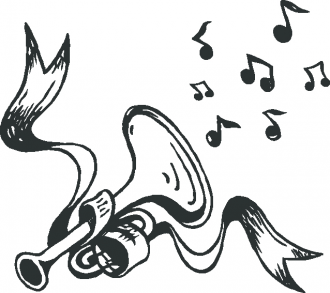 Samolepka Trubka s notama