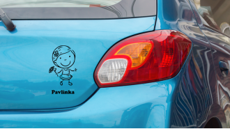 Samolepka Holčička s kytkou