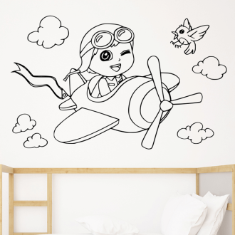 Samolepka Chlapeček v letadle