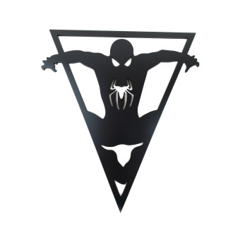 Dřevěná dekorace černá Spiderman v trojúhelníku