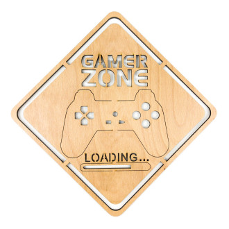 Dřevěná dekorace Gamer Zone