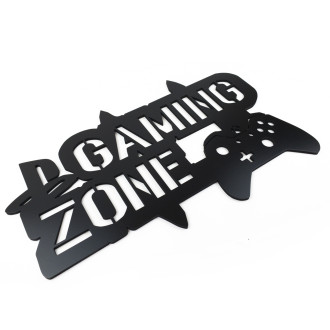 Dřevěná dekorace Gaming zone černá