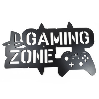 Dřevěná dekorace Gaming zone černá